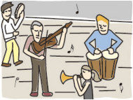 床屋を営んでいたのは、イタリアから移住者たちが大半でした。この時代に楽しめるものは音楽しかありませんでした。