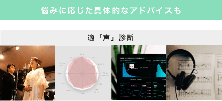 悩みに応じた具体的なアドバイスも「適「声」診断」
