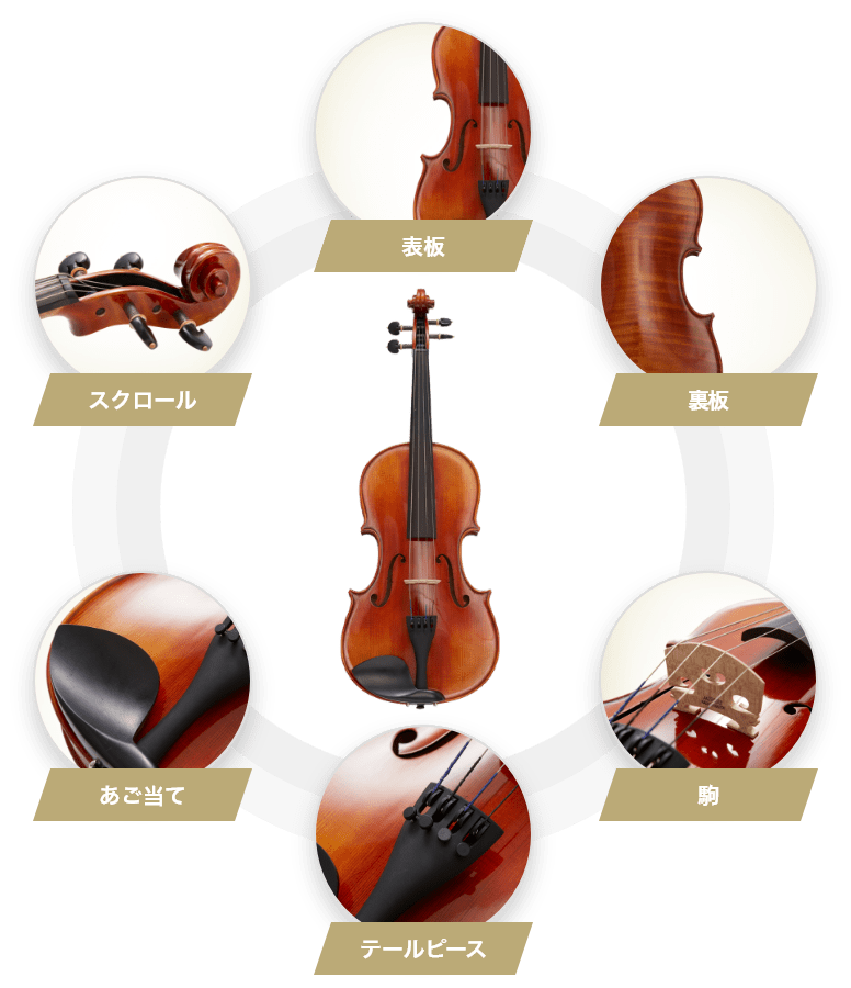 スクロール　表坂　裏坂　駒　テールピース　あご当て