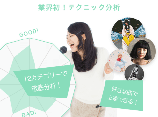業界初！テクニック分析。１２カテゴリーで徹底分析！好きな曲で上達できる！
